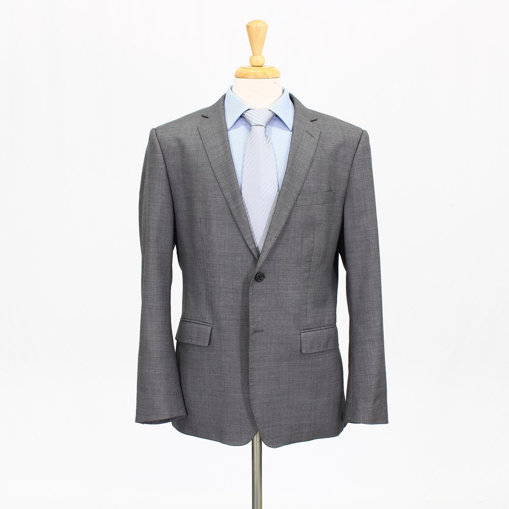 Banana Republic 44R Gray Sport Coat Blazer Jacket Solid 2B Wool B462